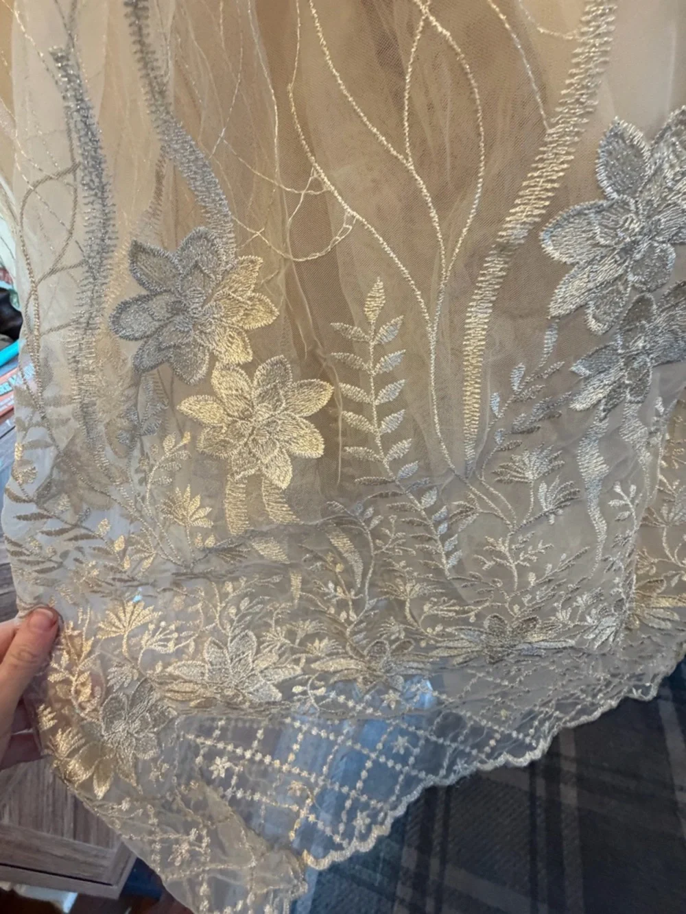 JessaKae Champagne Lace Tulle Ball Gown Dress - Picture 4 of 6